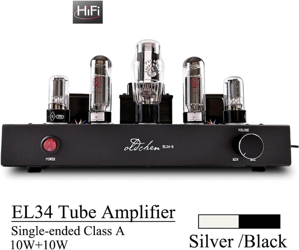 EL34 Single-Ended Class A Hand-Wired Point-to-Point 10W Vacuum Tube HiFi Integrated Power Amplifier Black Zevon