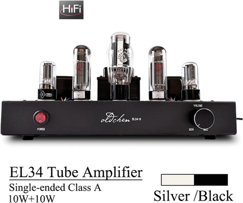 EL34 Single-Ended Class A Hand-Wired Point-to-Point 10W Vacuum Tube HiFi Integrated Power Amplifier Black Zevon