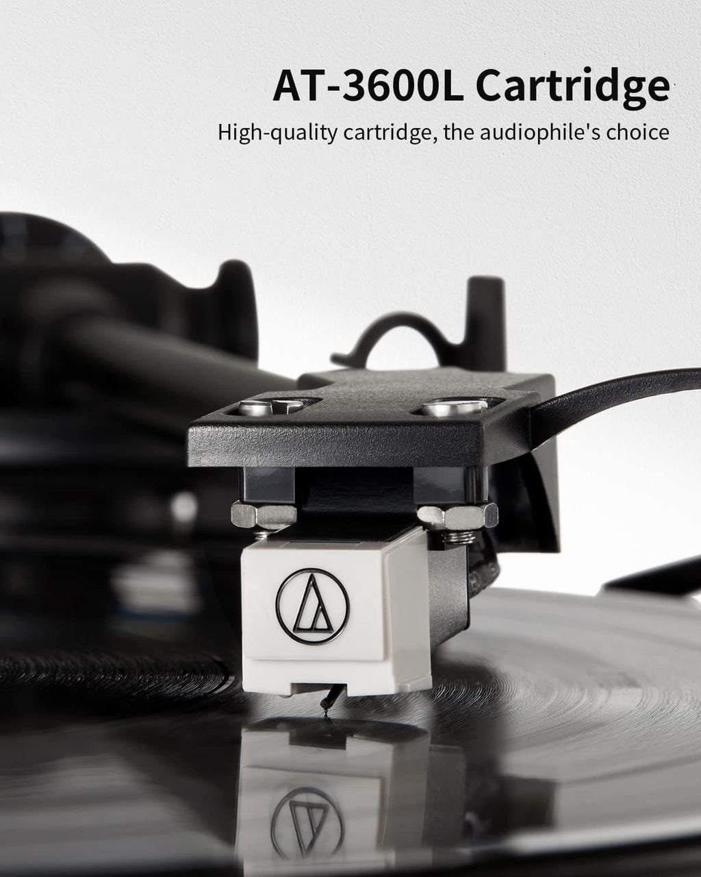 Bluetooth Belt-Drive 2-Speed Record Player Turntable with Built-in Speakers Phono Preamp & AT-3600L Magnetic Cartridge Zevon