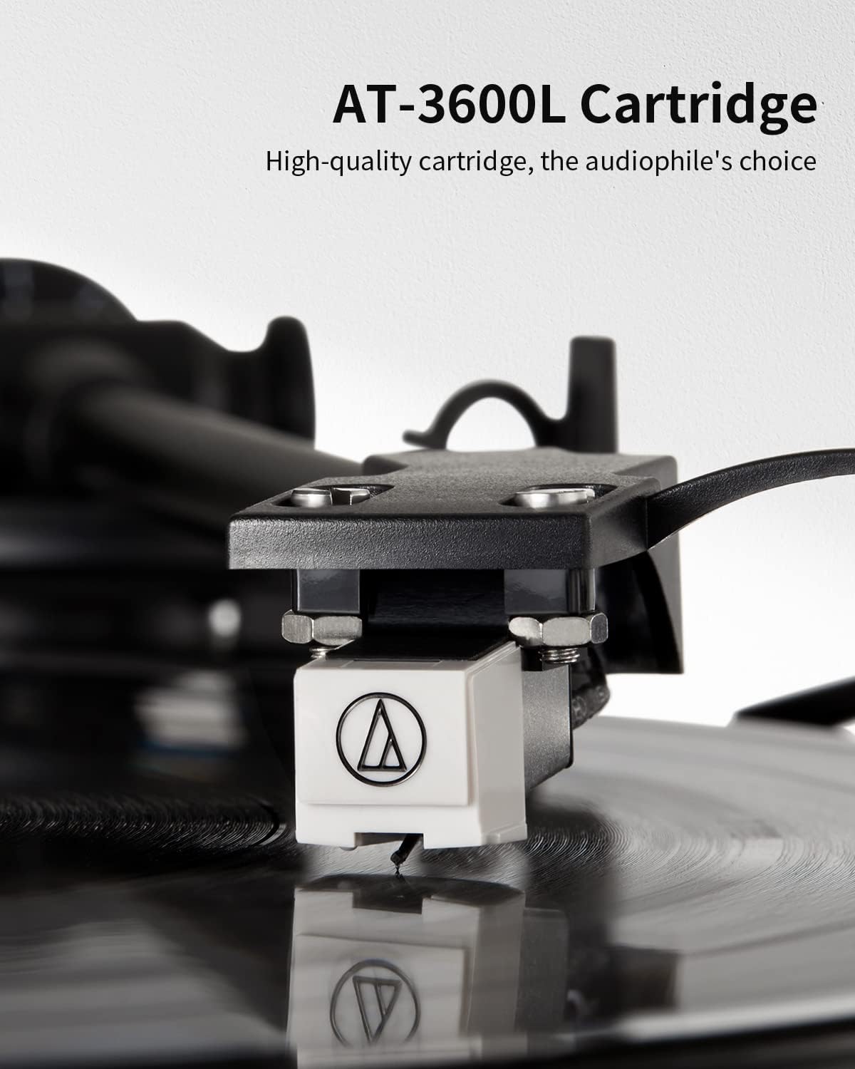 Bluetooth Belt-Drive 2-Speed Record Player Turntable with Built-in Speakers Phono Preamp & AT-3600L Magnetic Cartridge Zevon