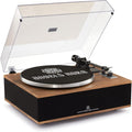 Bluetooth Belt-Drive 2-Speed Record Player Turntable with Built-in Speakers Phono Preamp & AT-3600L Magnetic Cartridge Zevon