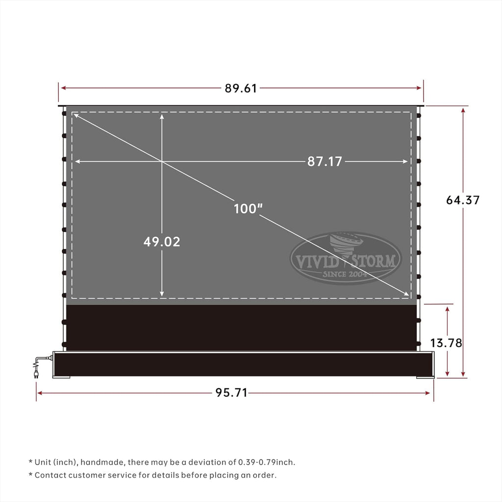 VividStorm S Pro 100" Motorized Tension Floor-Rising UST Projector Screen VSDSTUST100HP Zevon
