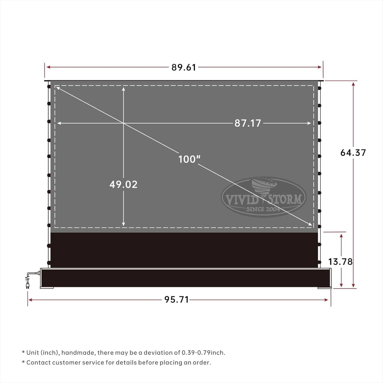 VividStorm S Pro 100" Motorized Tension Floor-Rising UST Projector Screen VSDSTUST100HP Zevon