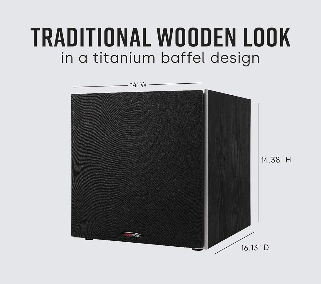 Polk Audio PSW10 10" Powered Subwoofer Compact Home Theater Big Bass Speaker with Power Port Technology Up to 100W Zevon