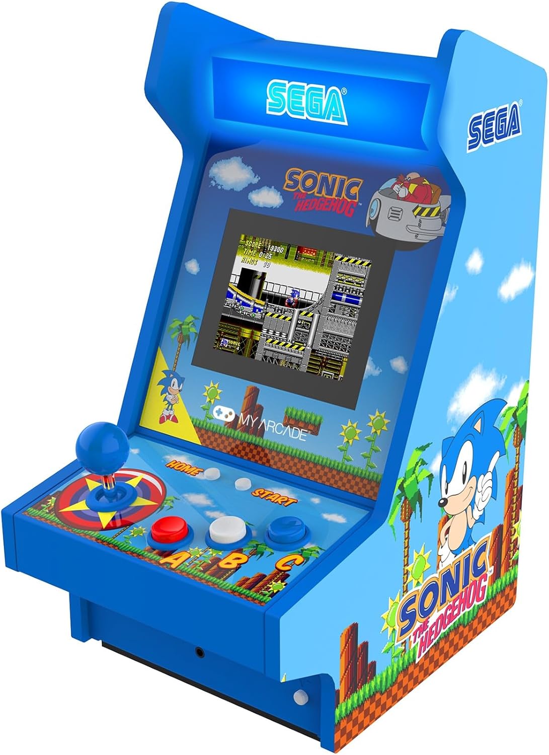 My Arcade Sonic The Hedgehog Mighty Player 11-Inch Portable Arcade Cabinet 4-in-1 Classic Sega Games Console Zevon