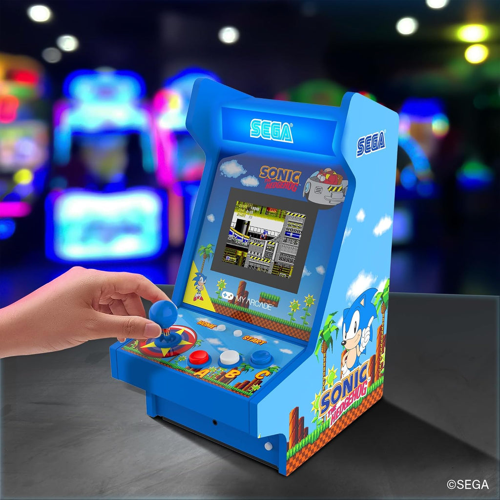 My Arcade Sonic The Hedgehog Mighty Player 11-Inch Portable Arcade Cabinet 4-in-1 Classic Sega Games Console Zevon
