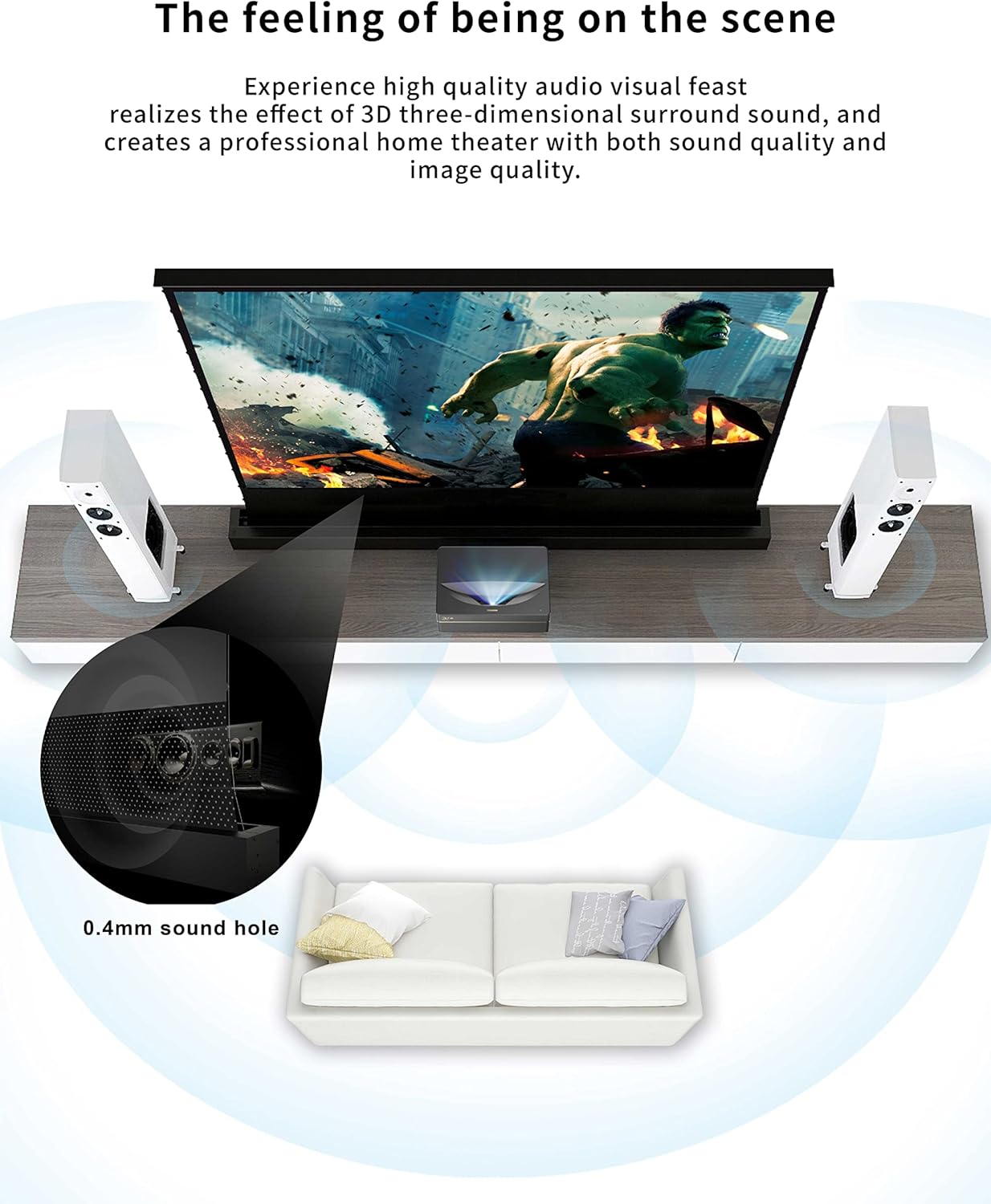 VividStorm S Pro 100" Motorized Tension Floor-Rising UST Projector Screen VSDSTUST100HP Zevon