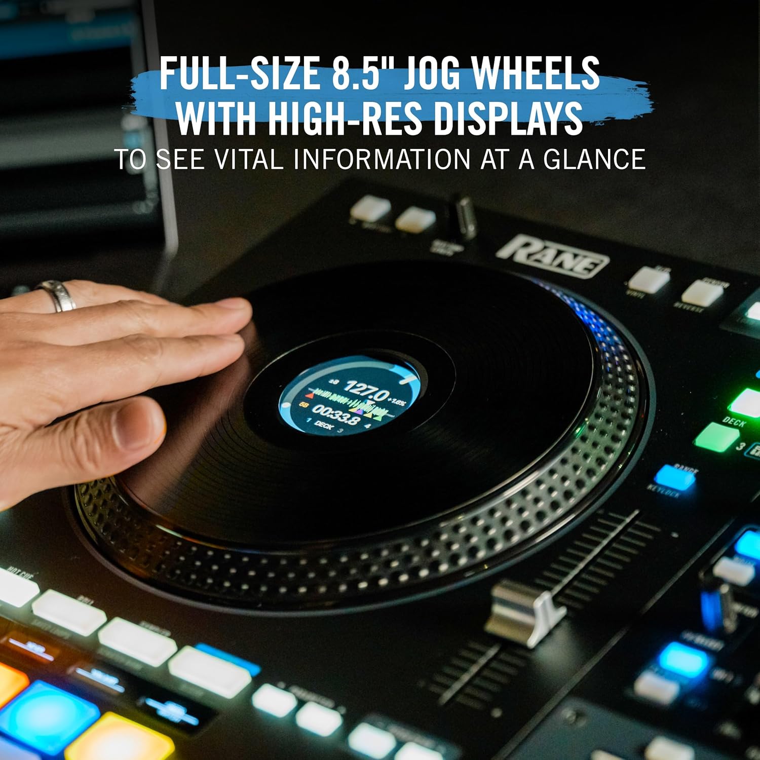 RANE FOUR 4-Deck Advanced Stems DJ Controller with 8.5" Jog Wheels Serato DJ Pro Included Zevon