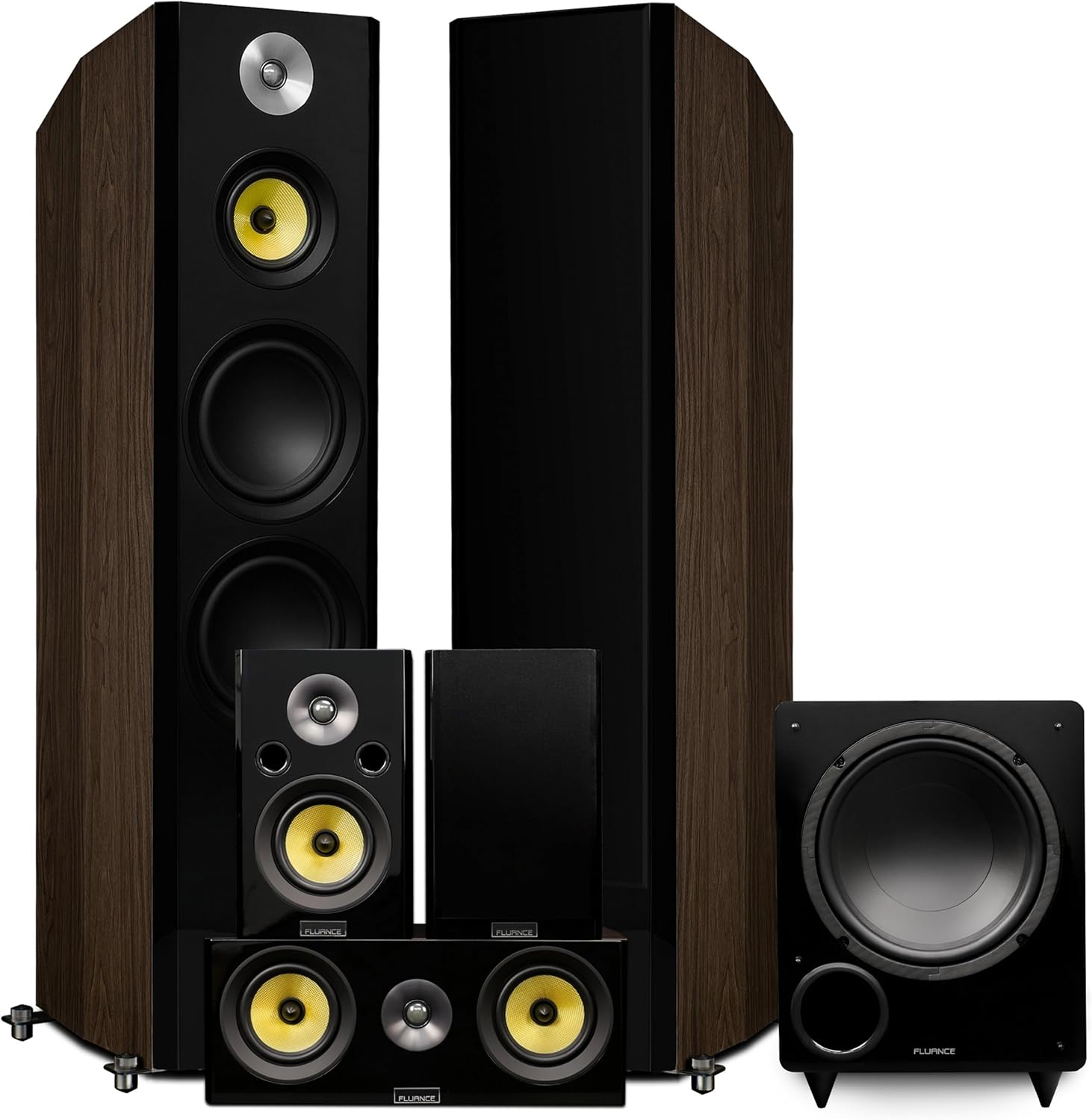Signature HiFi 5.1-Channel Home Theater Speaker System with 3-Way Towers Center Rear Surrounds & DB10 Subwoofer Natural Walnut Zevon