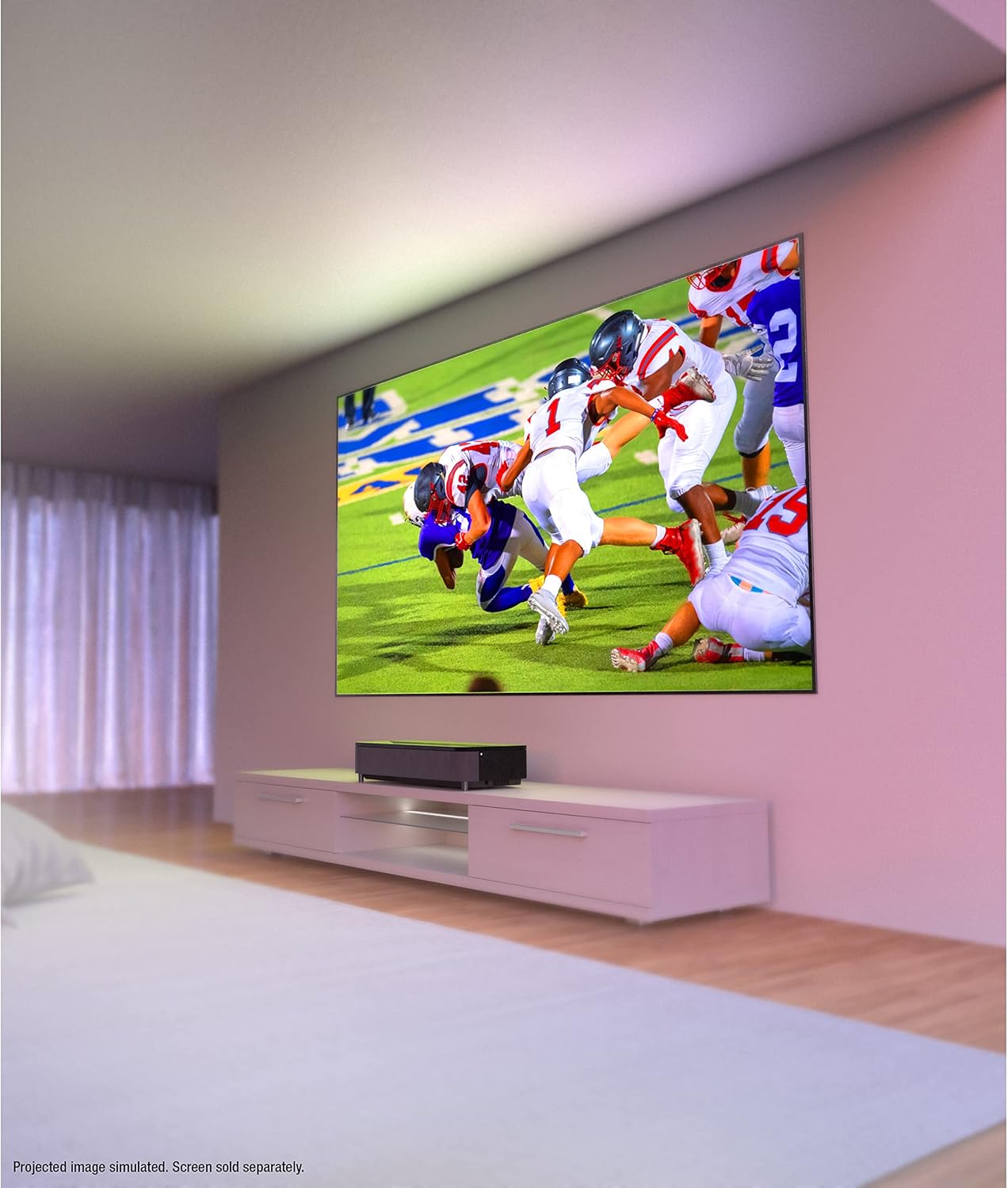 LS800 Ultra Short Throw 3-Chip 3LCD Smart Laser Projector 4000 Lumens 4K PRO-UHD Android TV Yamaha Speakers Black Zevon