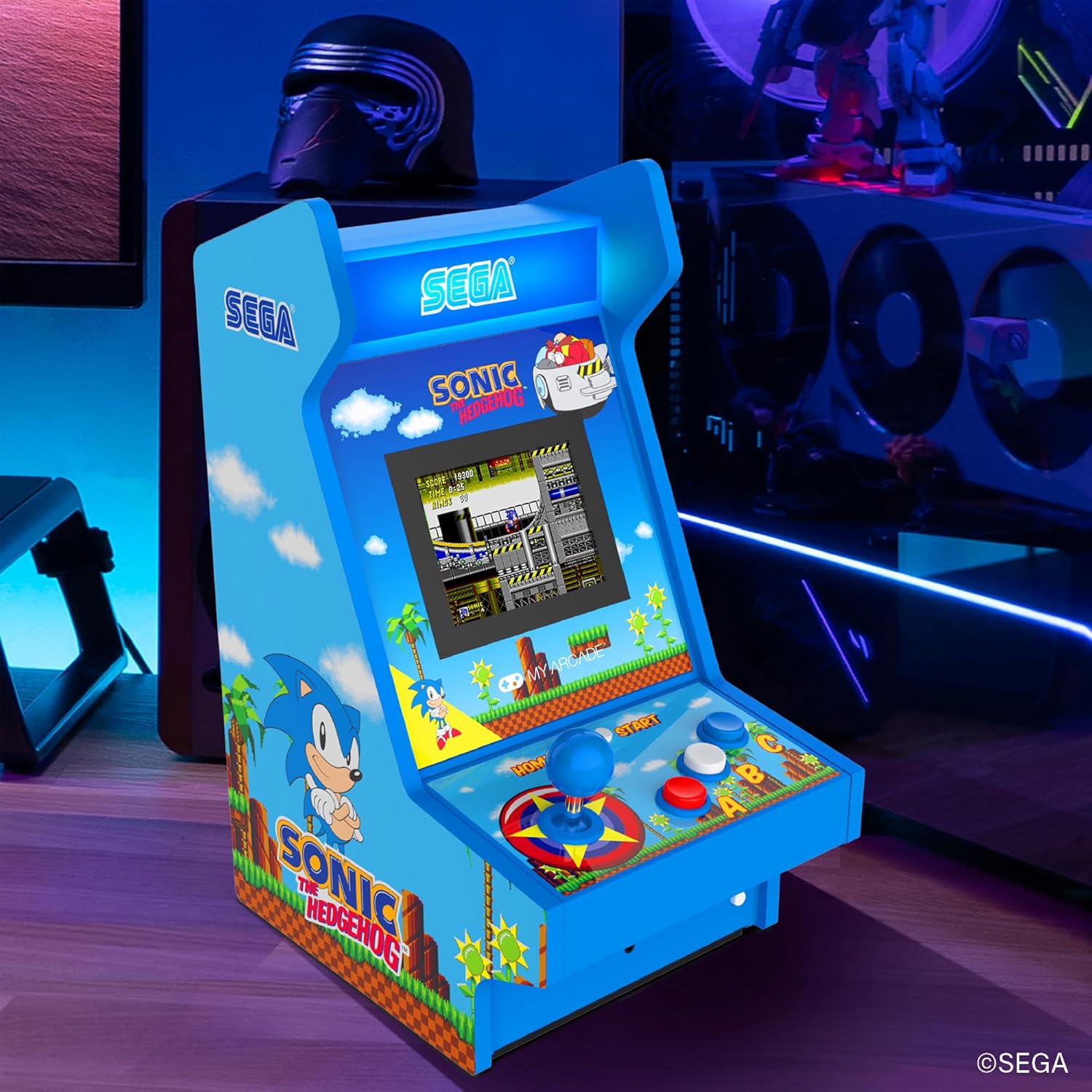 My Arcade Sonic The Hedgehog Mighty Player 11-Inch Portable Arcade Cabinet 4-in-1 Classic Sega Games Console Zevon