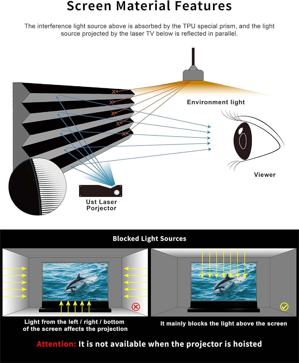 VividStorm S Pro 100" Motorized Tension Floor-Rising UST Projector Screen VSDSTUST100HP Zevon